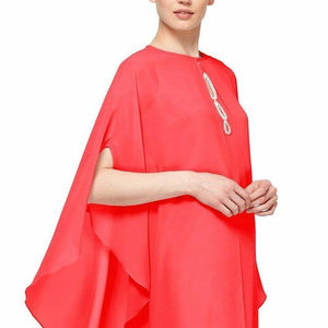 Rhinestone-Embellished Capelet Dress - Pink